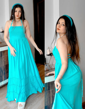 Backless maxi dress, resort wear