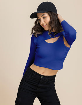2 Pc Solid Bust Crop Top For Women