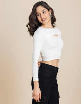 2 Pc Solid Bust Crop Top For Women