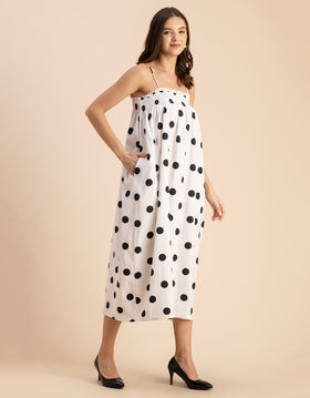 Boho Printed Cotton A-Line Dress - Bohemian Fashion