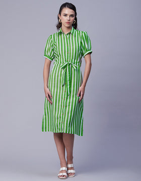 stripe shirt dress