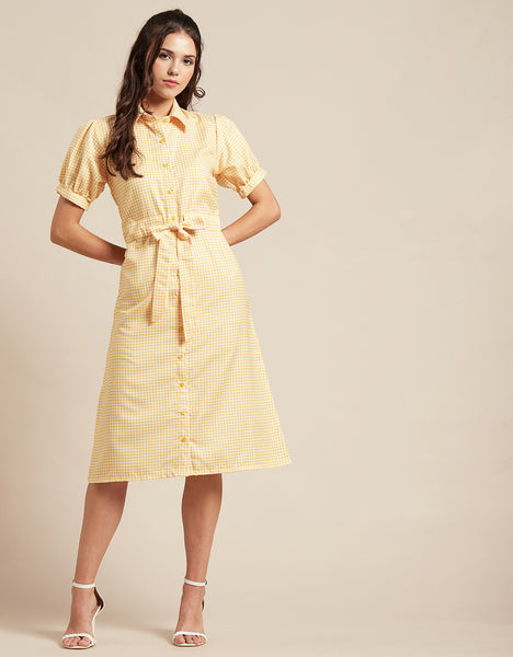 Button Down Midi Shirt Dress - Moomaya