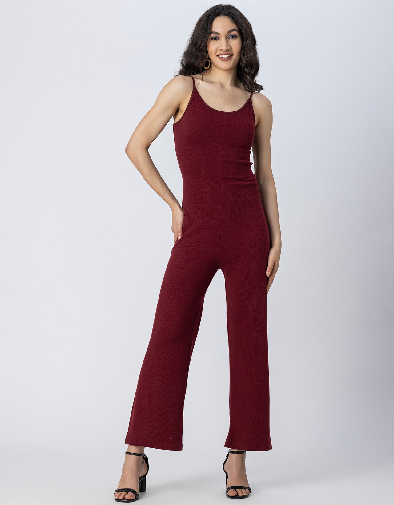 Knitted Wide Leg Jumpsuit For Women