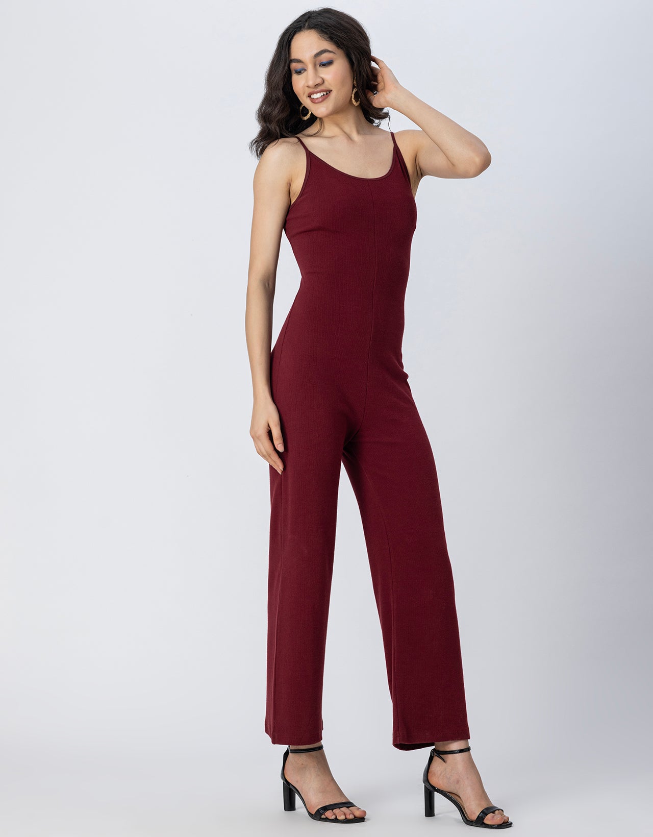 Knitted Wide Leg Jumpsuit For Women