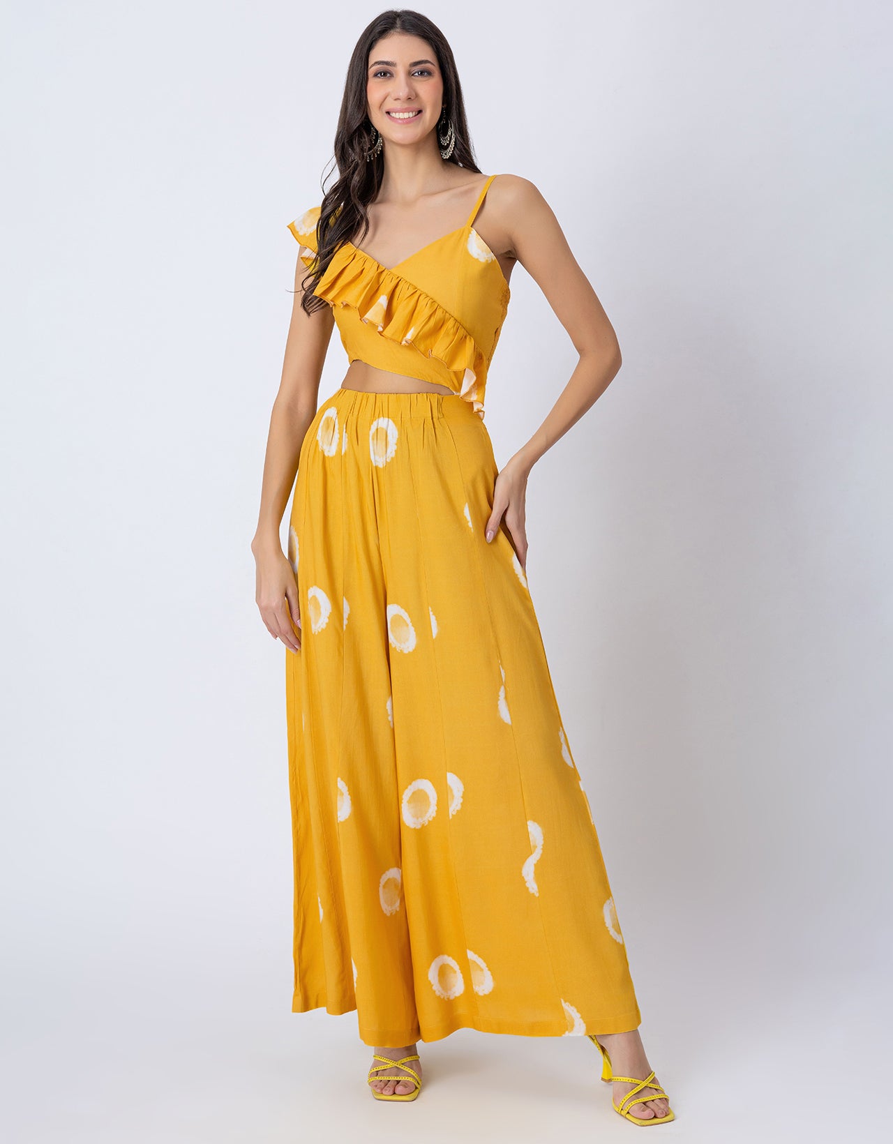 Tie-Dye Print Jumpsuit, Indo-Western Style Party Wear Outfit