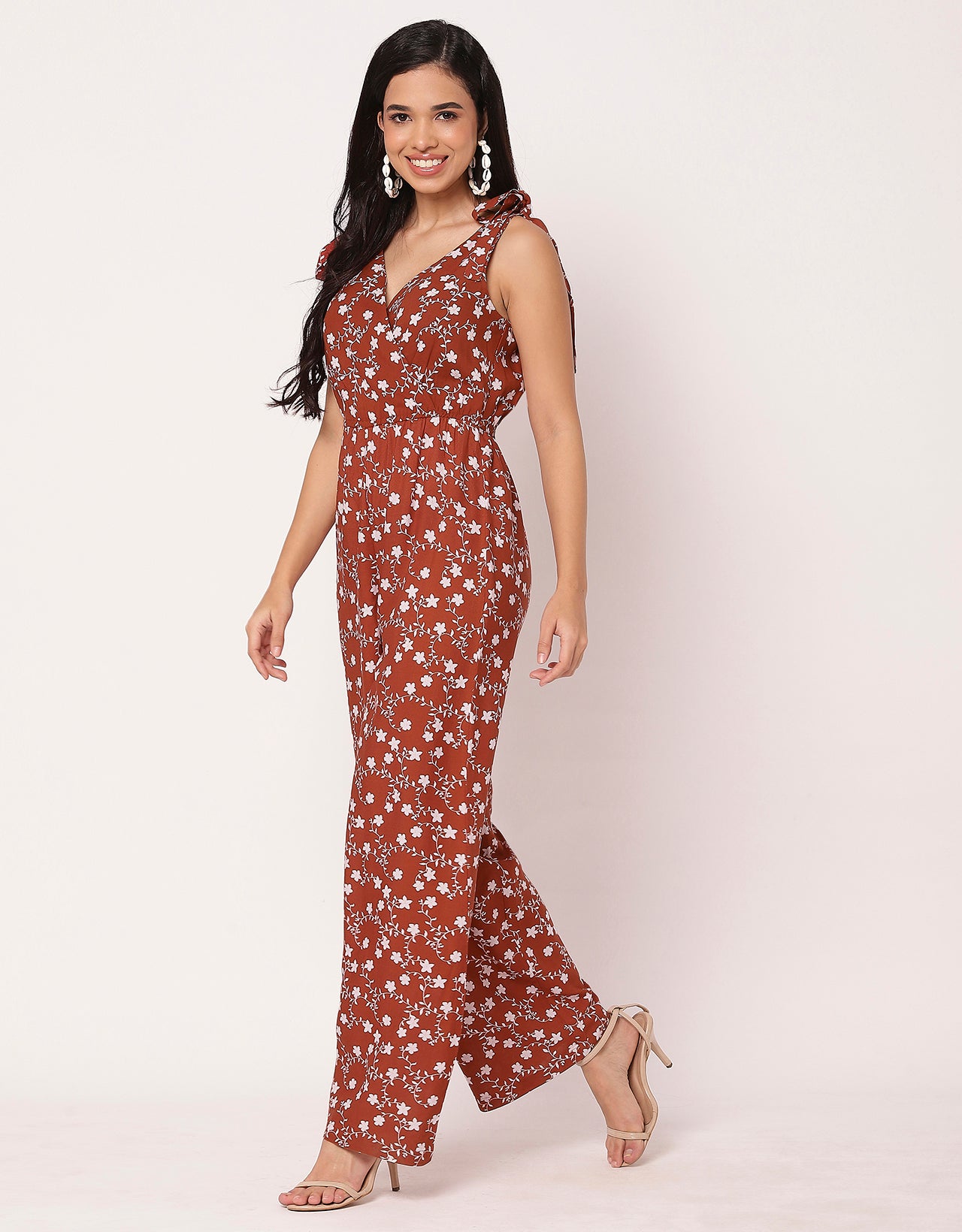 Sleeveless Tie-Up V-Neck Romper