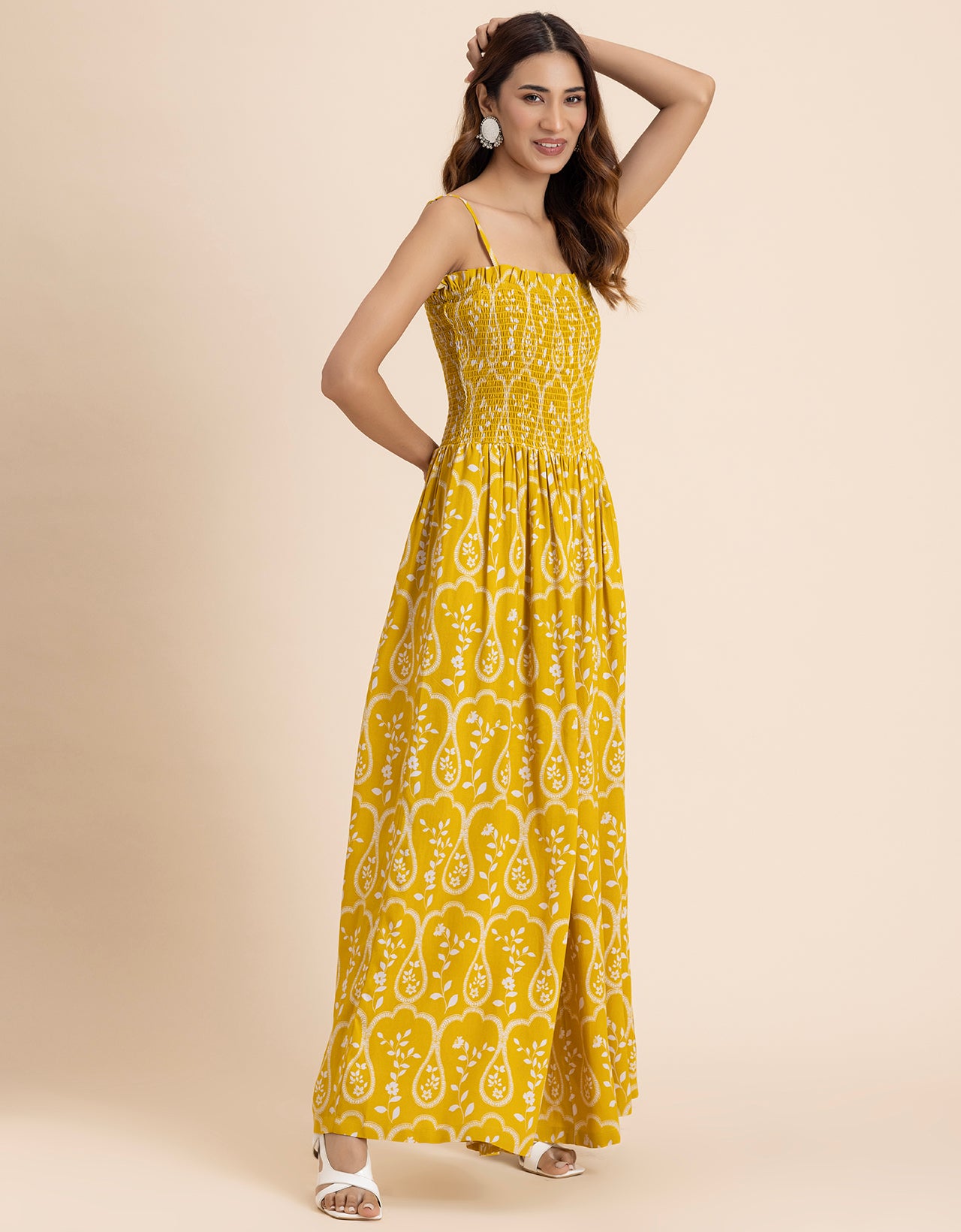 Shoulder Straps Full Leg Printed Jumpsuit For Women