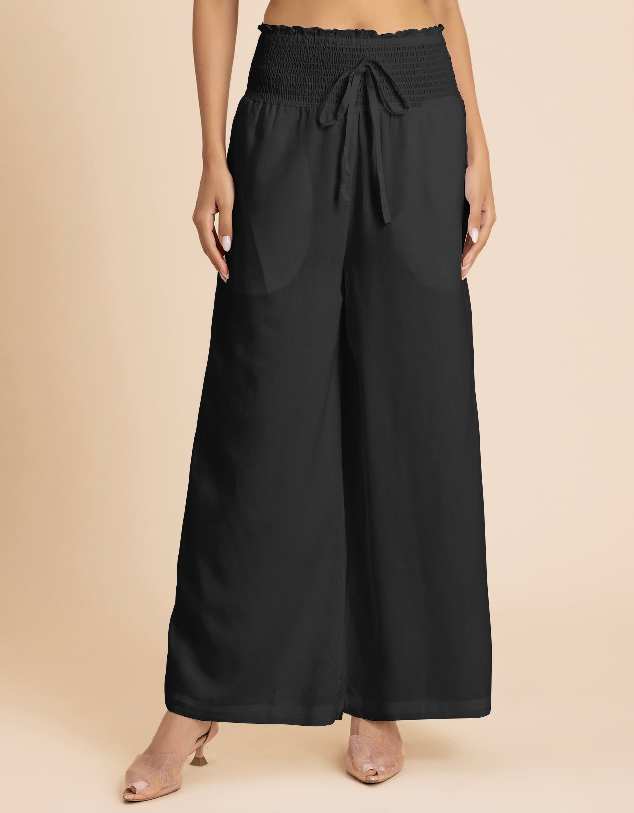 Loose Fit Solid Rayon Women's Stylish Palazzo