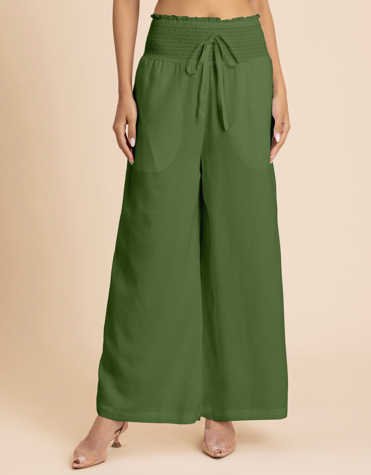 Loose Fit Solid Rayon Women's Stylish Palazzo