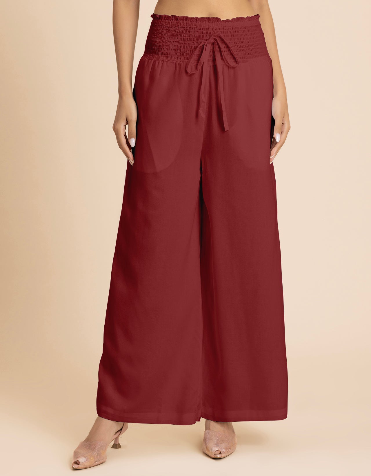 Loose Fit Solid Rayon Women's Stylish Palazzo