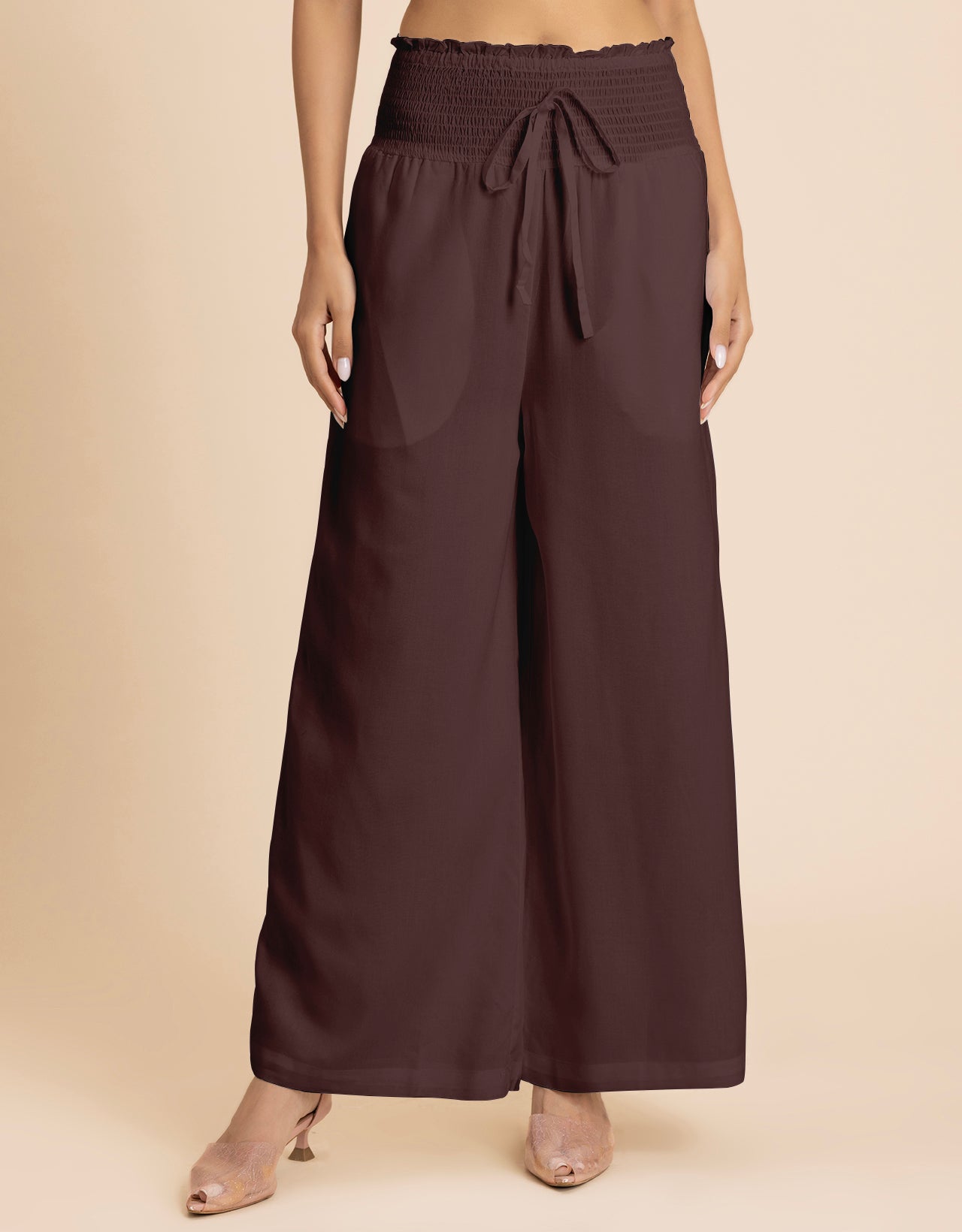 Loose Fit Solid Rayon Women's Stylish Palazzo