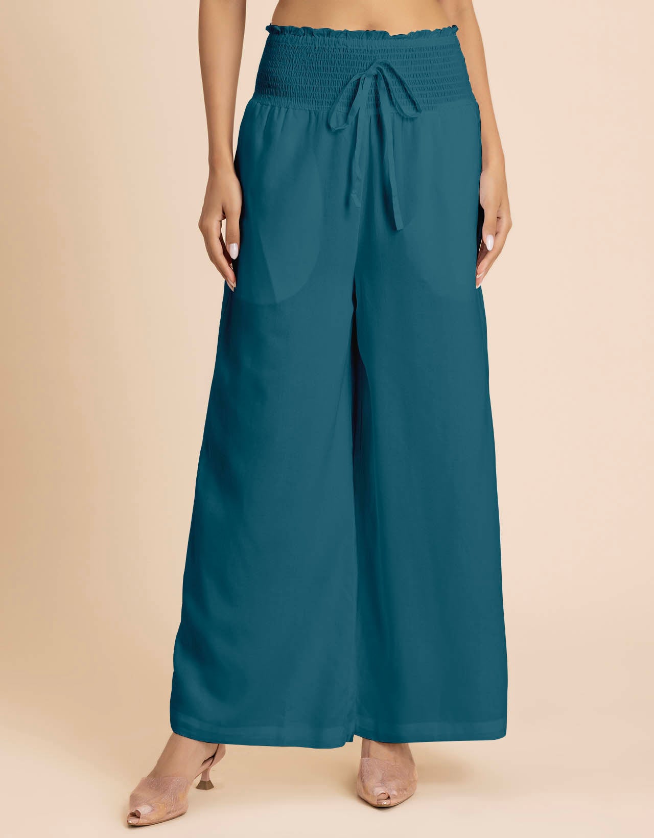 Loose Fit Solid Rayon Women's Stylish Palazzo