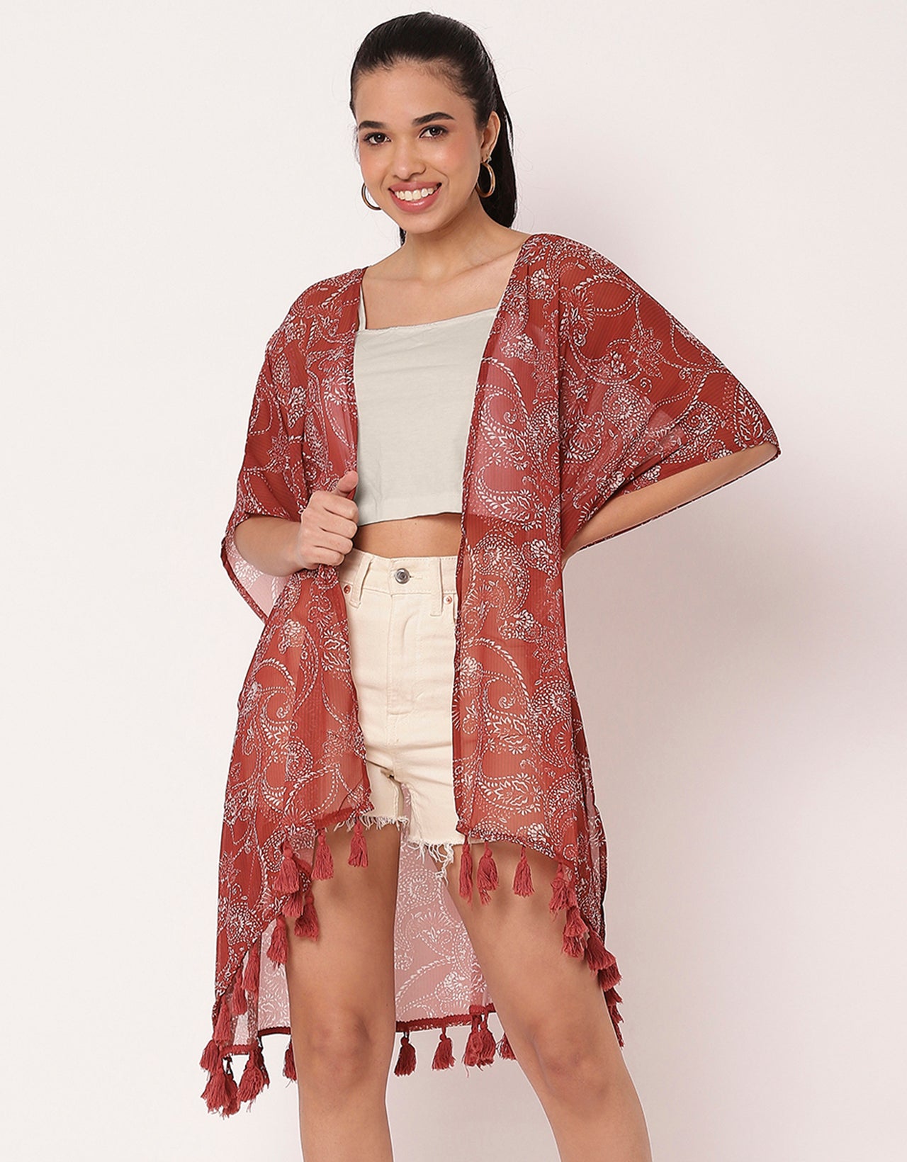 V Neck Regular Women's Casual Printed Shrug