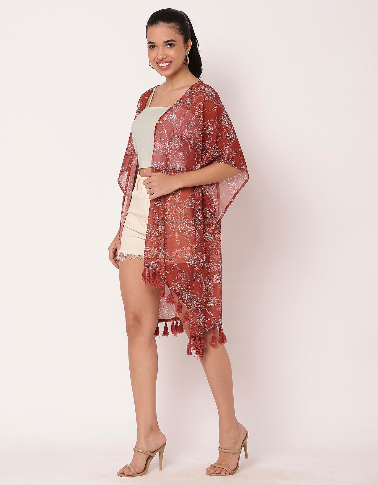 V Neck Regular Women's Casual Printed Shrug