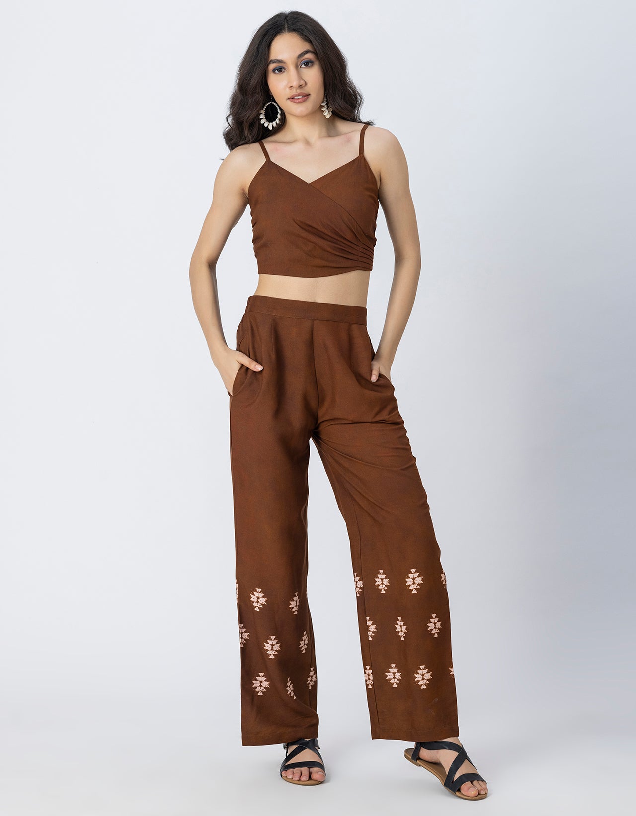 Printed 2 Pcs Summer Cord Set For Women