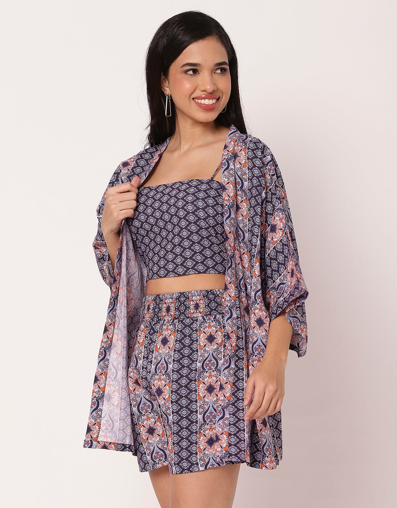 Women Printed 3 Piece Vacation Cord Set