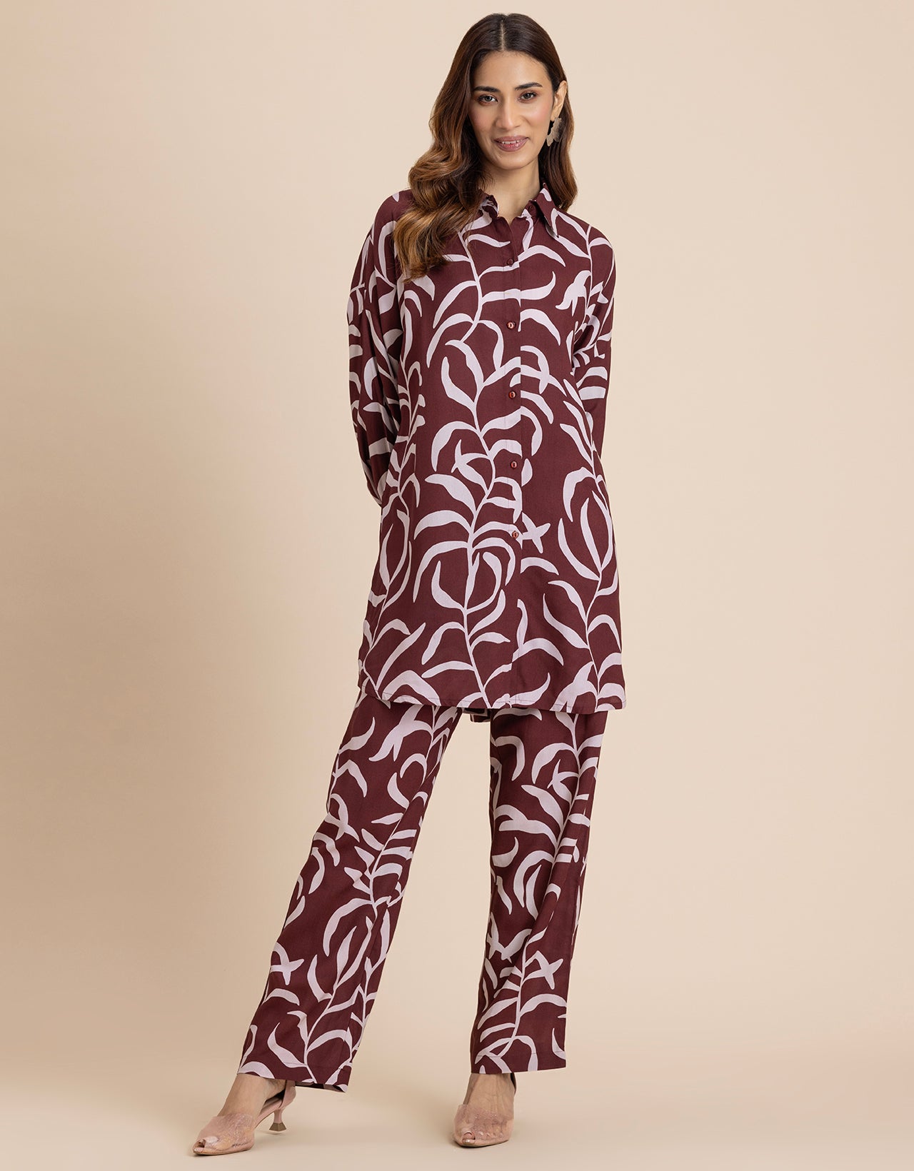 Printed 2 Pcs Loose Fit Viscose Co-Ord Set