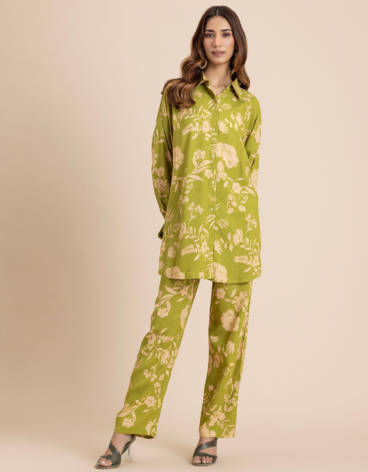 Printed 2 Pcs Loose Fit Viscose Co-Ord Set