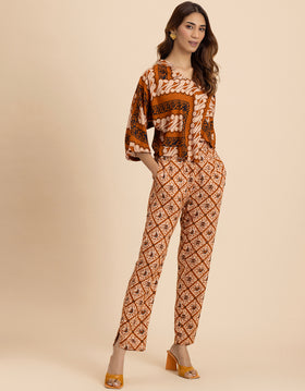 2 Pcs Summer Casuals Co-Ord Set  For Women