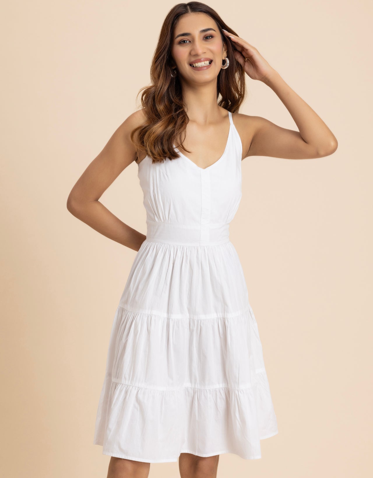 Knee Length Cotton Casual Cute Summer Dress For Women