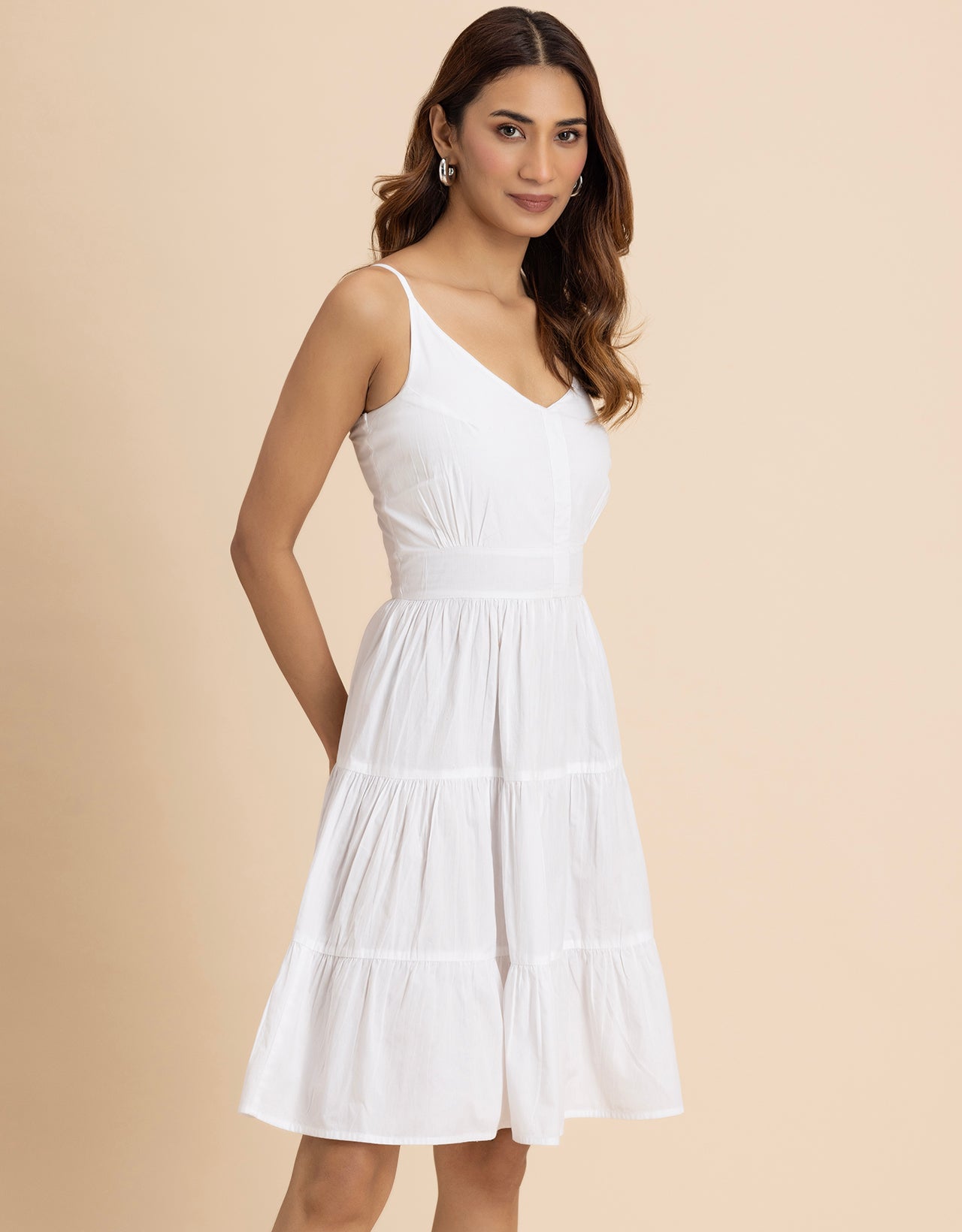 Knee Length Cotton Casual Cute Summer Dress For Women