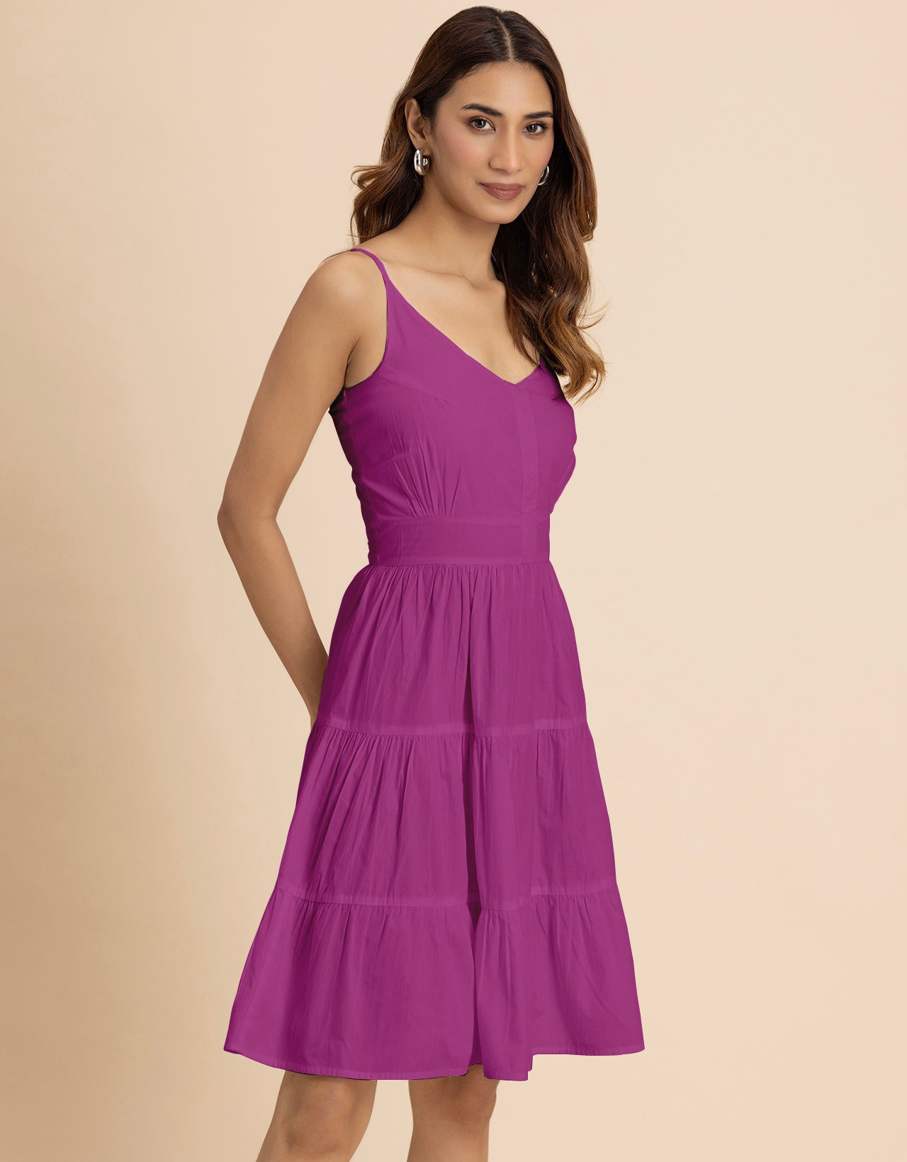 Knee Length Cotton Casual Cute Summer Dress For Women