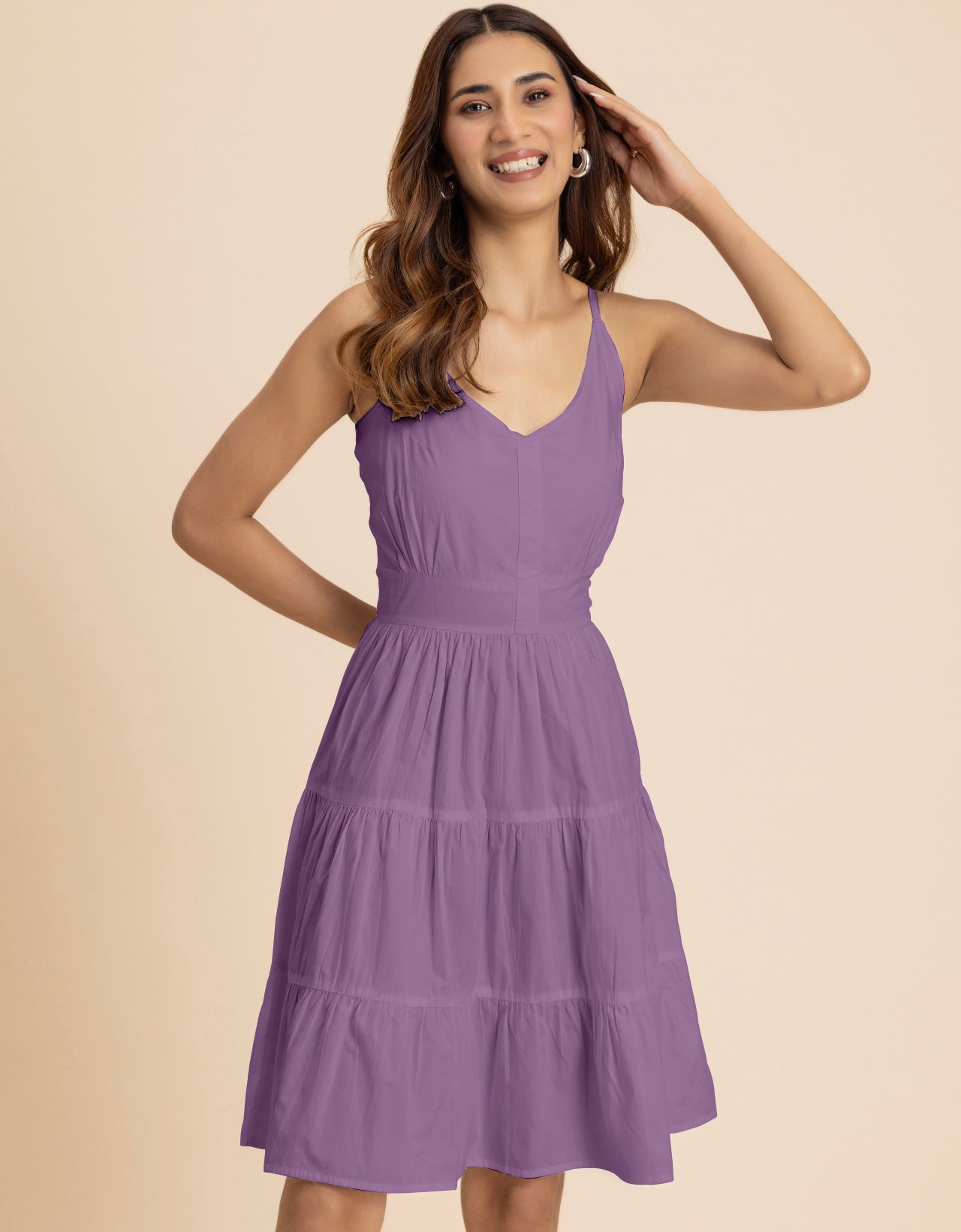 Knee Length Cotton Casual Cute Summer Dress For Women