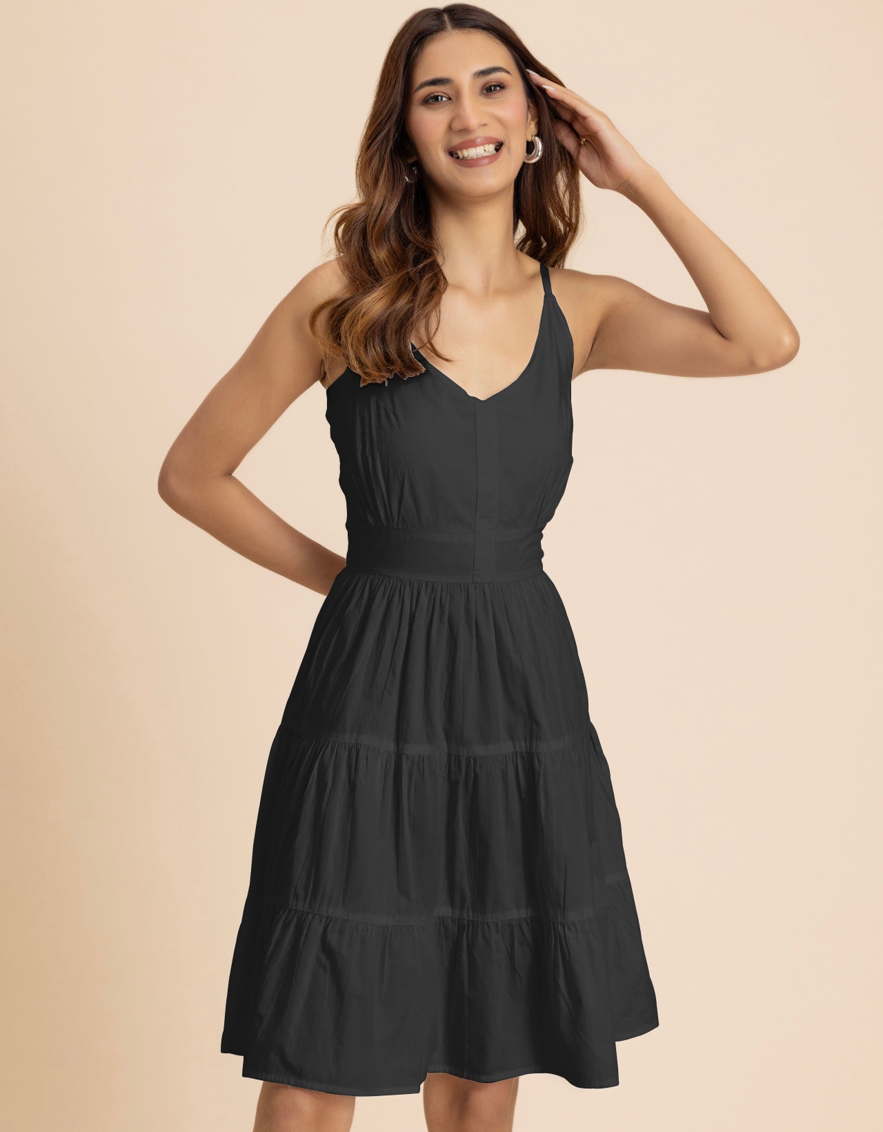 Knee Length Cotton Casual Cute Summer Dress For Women