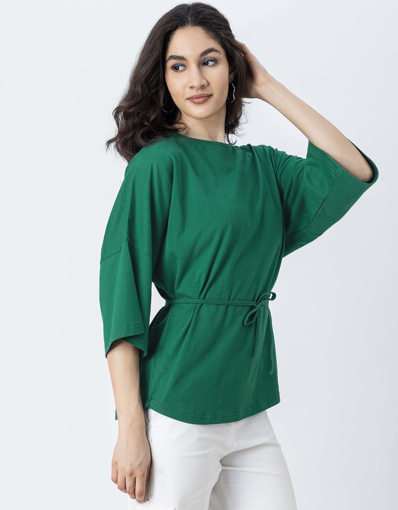 Solid Long Length Top Women Summer Tee