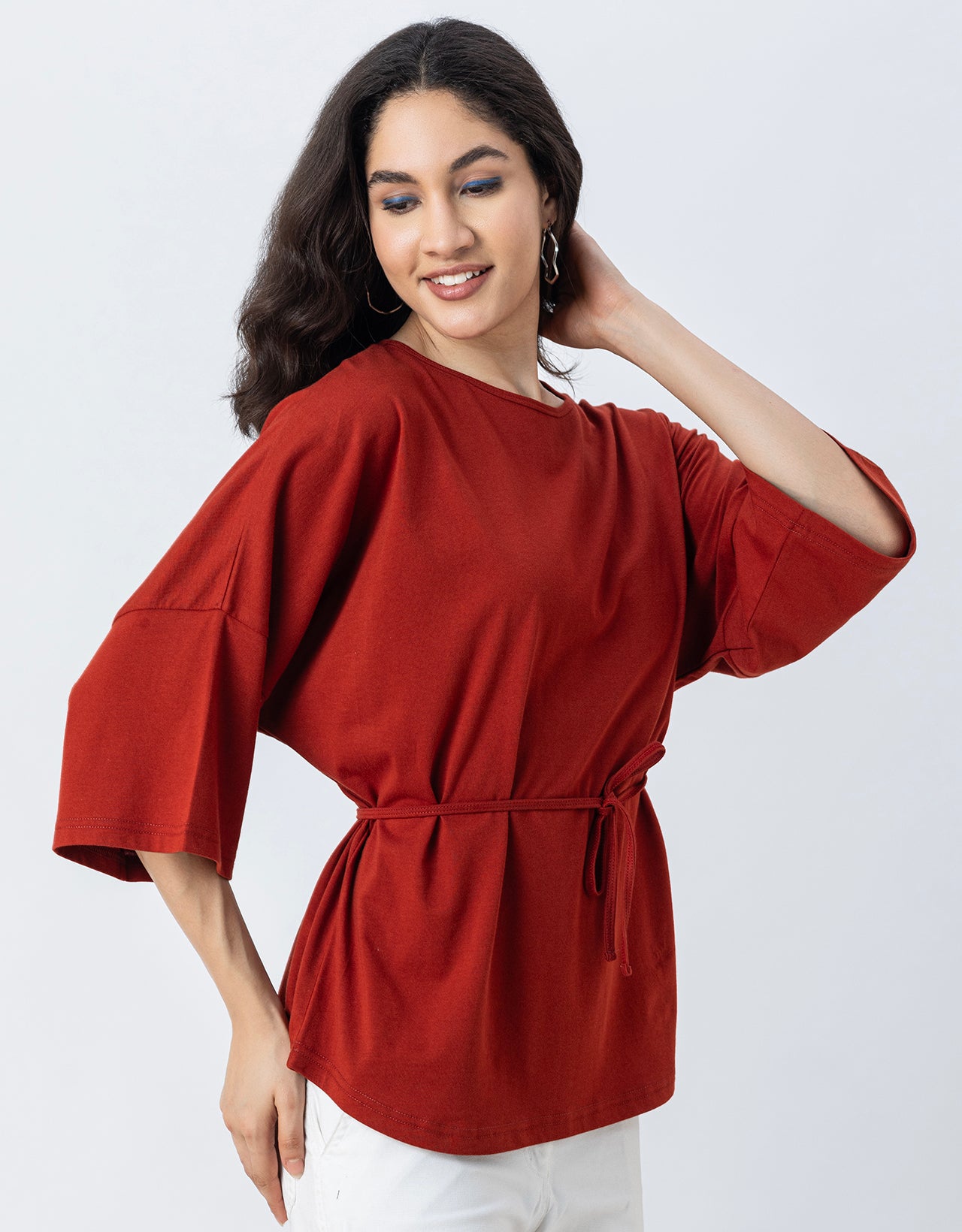 Solid Long Length Top Women Summer Tee