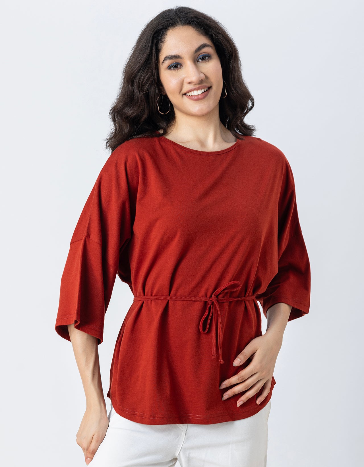 Solid Long Length Top Women Summer Tee