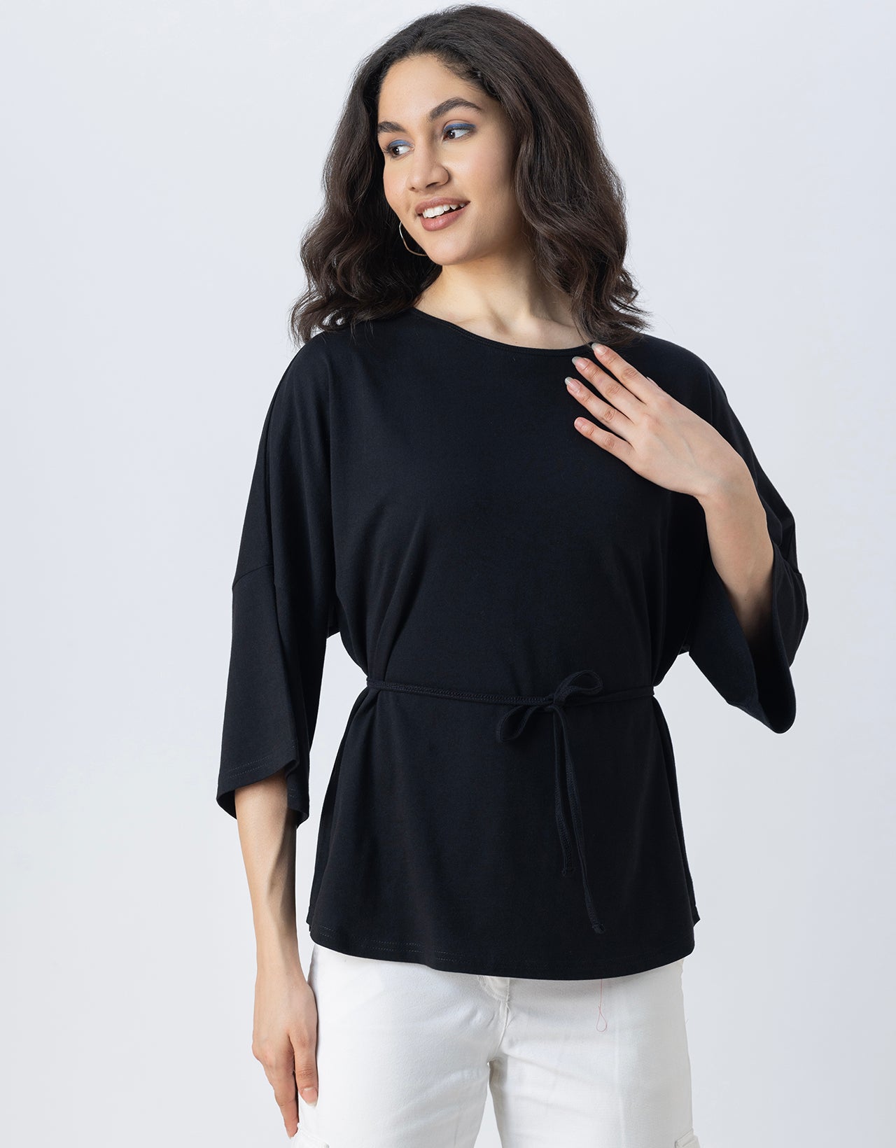 Solid Long Length Top Women Summer Tee