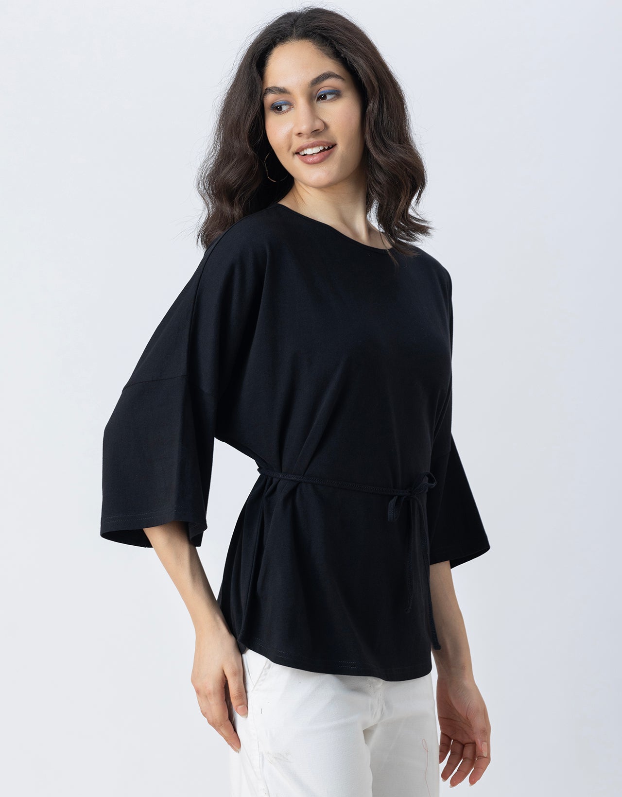 Solid Long Length Top Women Summer Tee