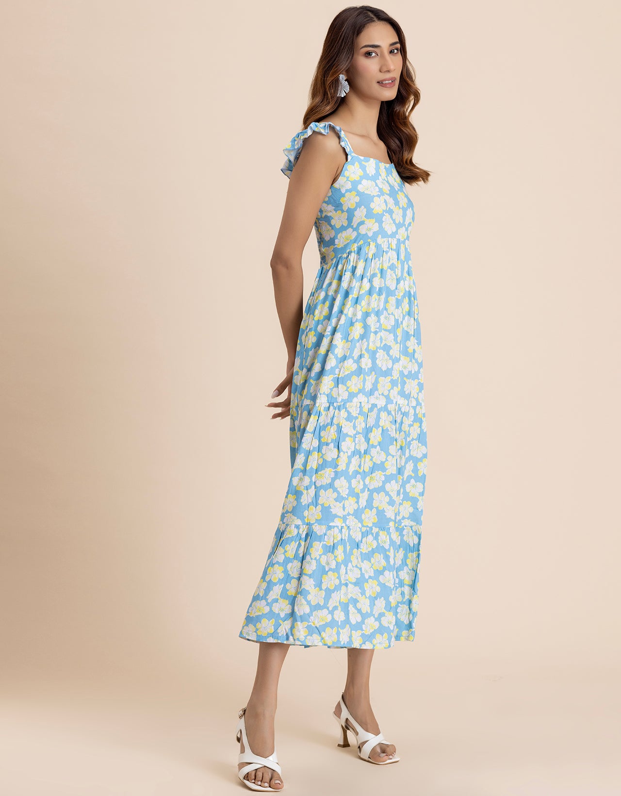 Printed Sleeveless Dress With Pockets Vacation Maxi Dress