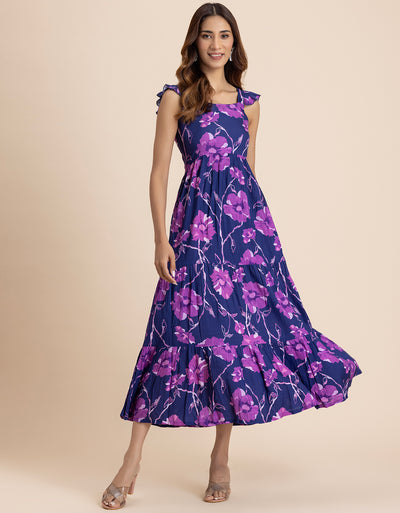 Printed Sleeveless Dress With Pockets Vacation Maxi Dress