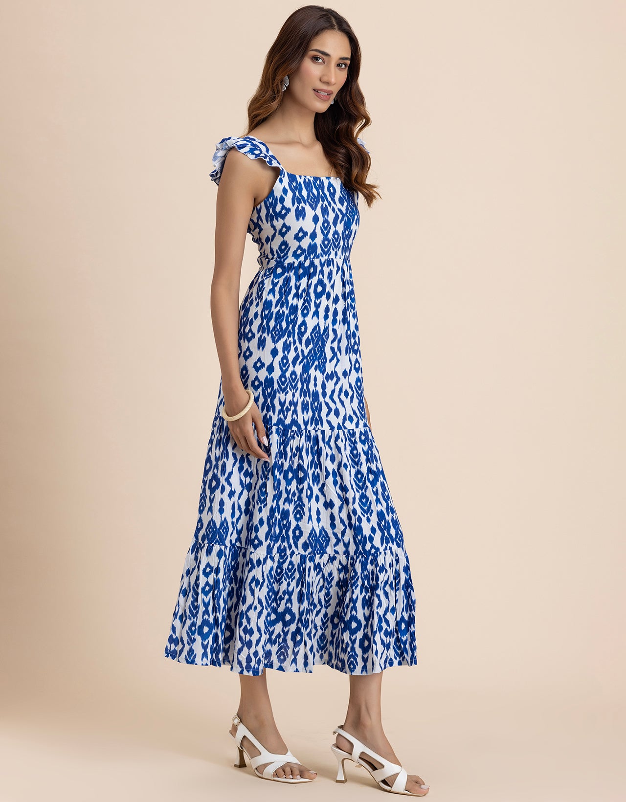 Printed Sleeveless Dress With Pockets Vacation Maxi Dress