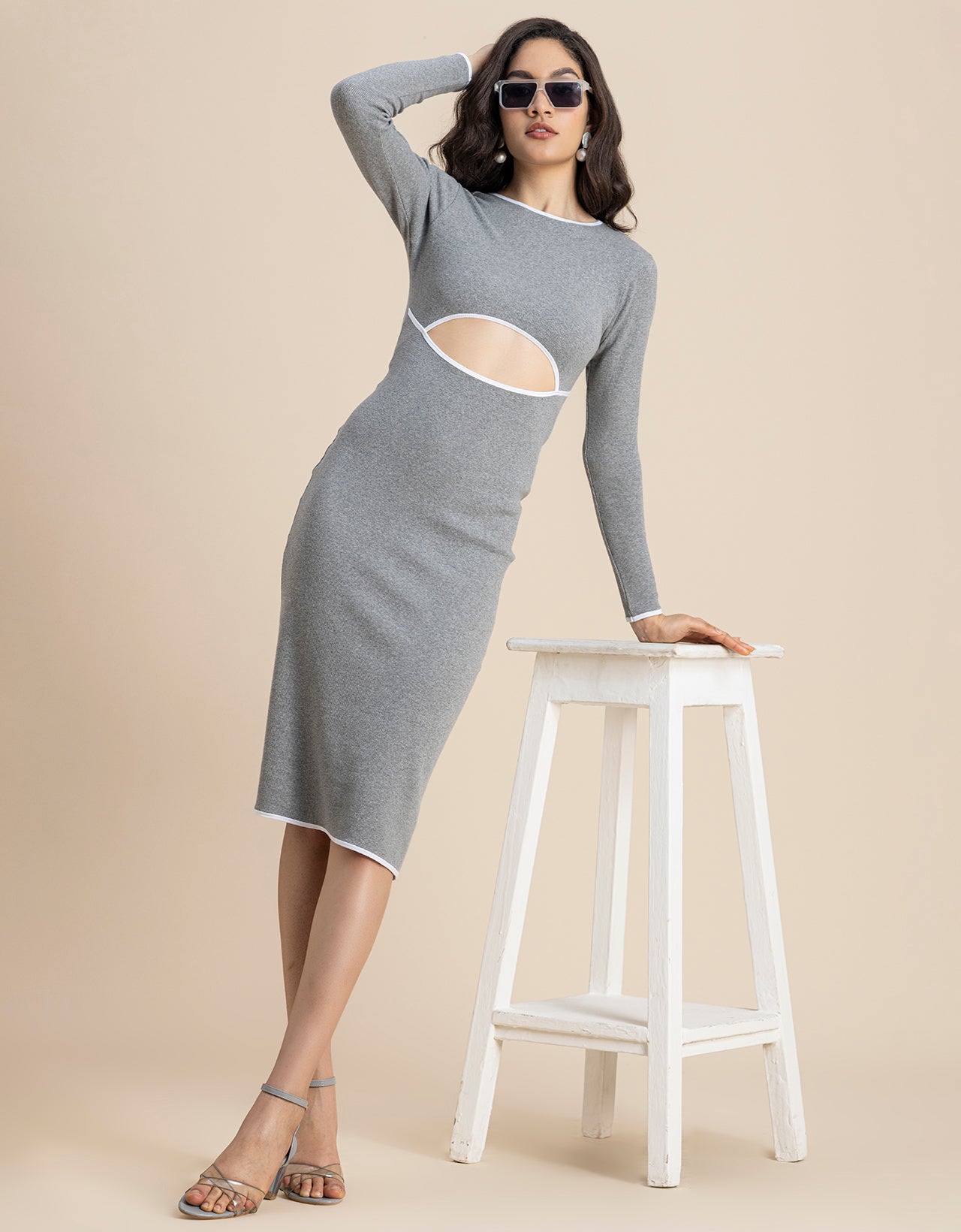 Long Sleeves Maxi Length Bodycon Dress