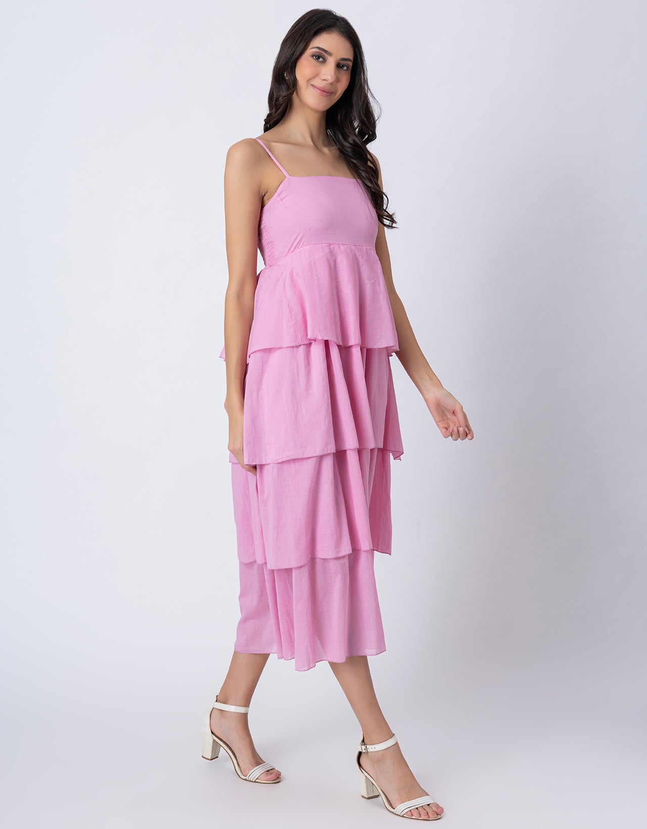 Chic Layered Frill Long Dres, Resort & Brunch Day Wear