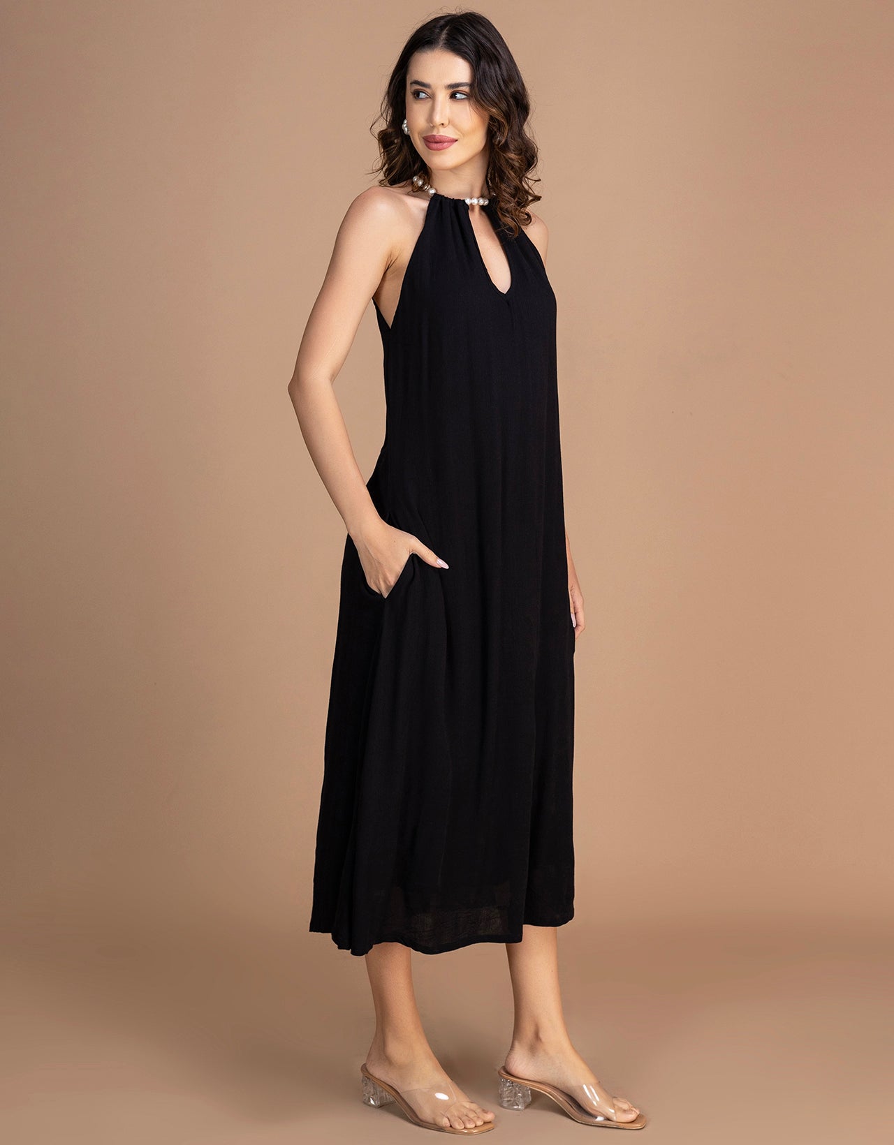 Moomaya Sleeveless Casual Chic Wear Maxi Dress For Women