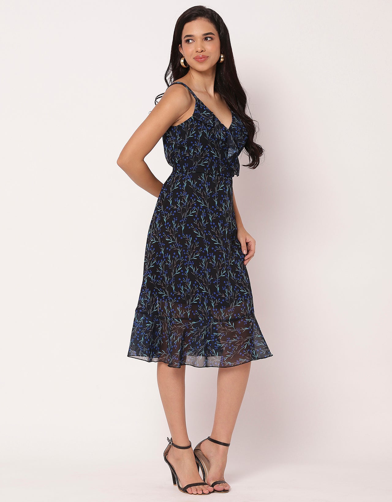 Women's Dress V Neck Sleeveless Printed Dress