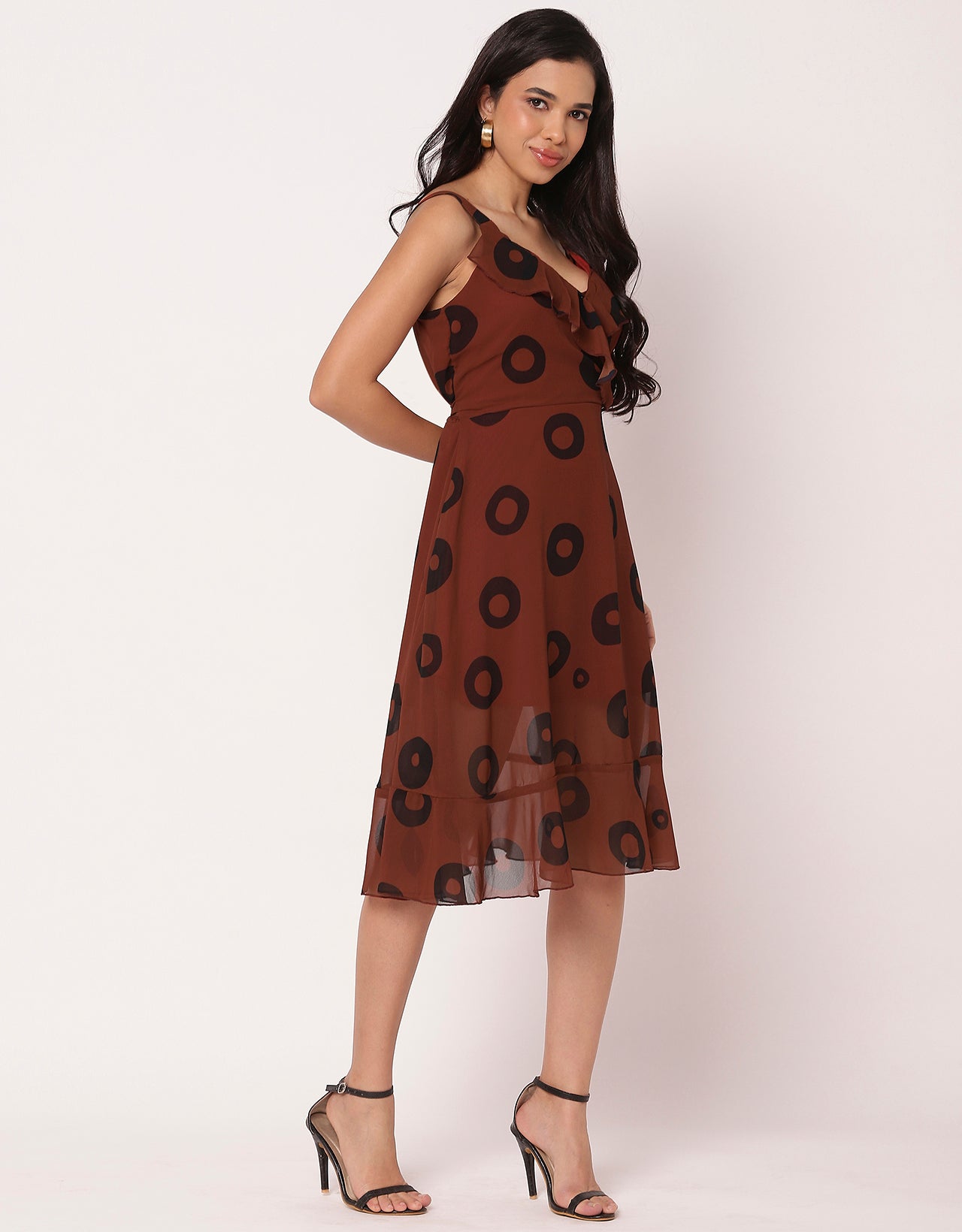 Women's Dress V Neck Sleeveless Printed Dress