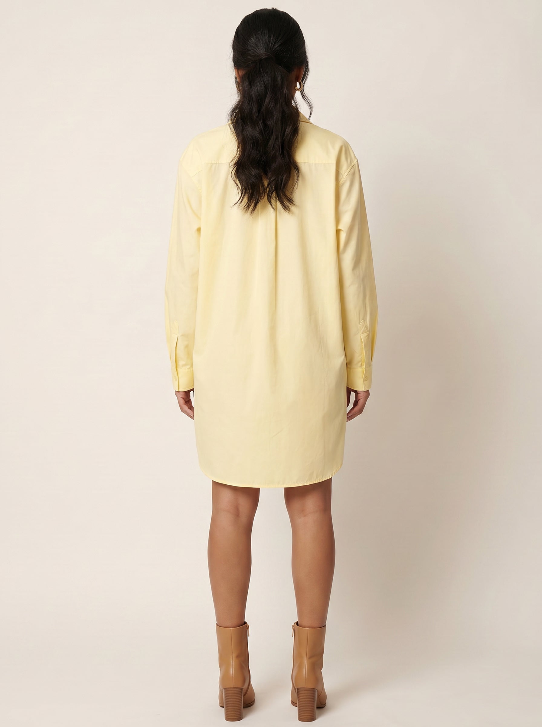 Moomaya Women's Cotton Shirt Dress, Button Down Short Dress for Casual Wear