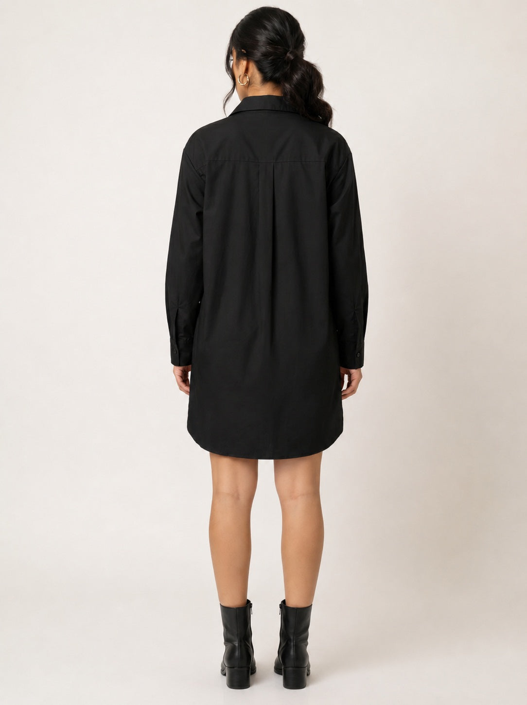Moomaya Women's Cotton Shirt Dress, Button Down Short Dress for Casual Wear