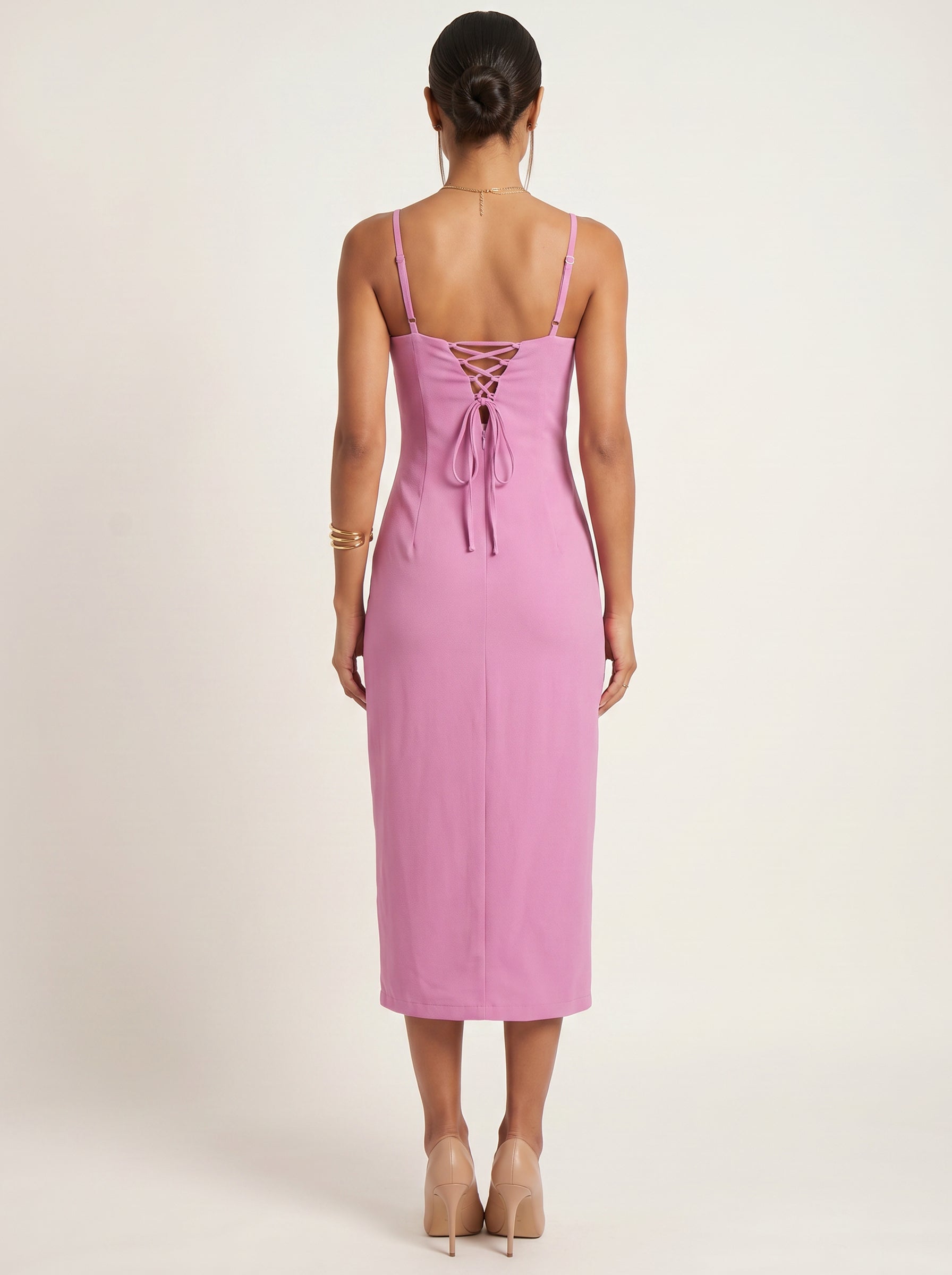 Moomaya Women’s Strap Midi Dress, Bodycon Dress Fitted Casual Summer Dress