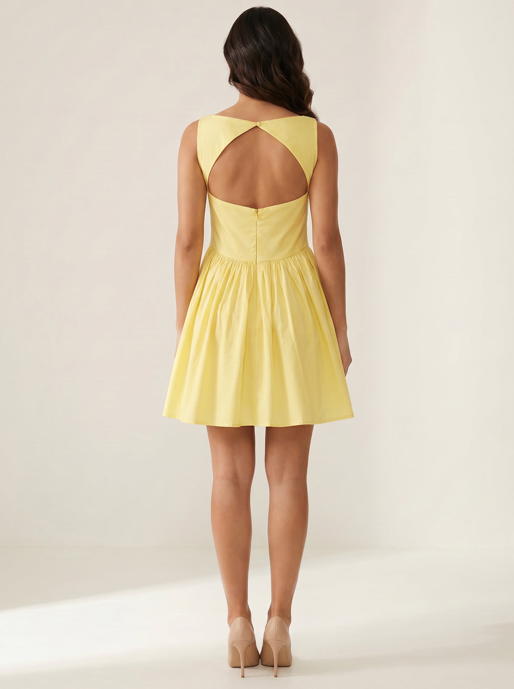 Moomaya Women’s Short Retro Dress, Styled Back Flare Dress for Summer Wear