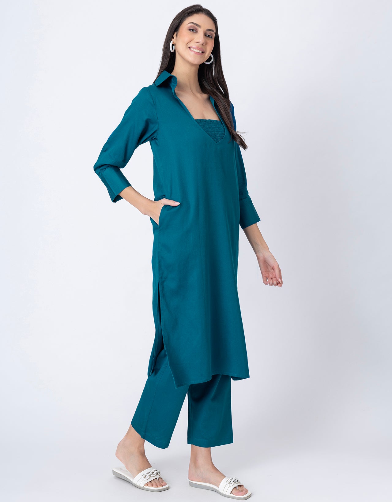 Designer Stylish 3-Pc Indo-Western Women's Kurta & Pants Set