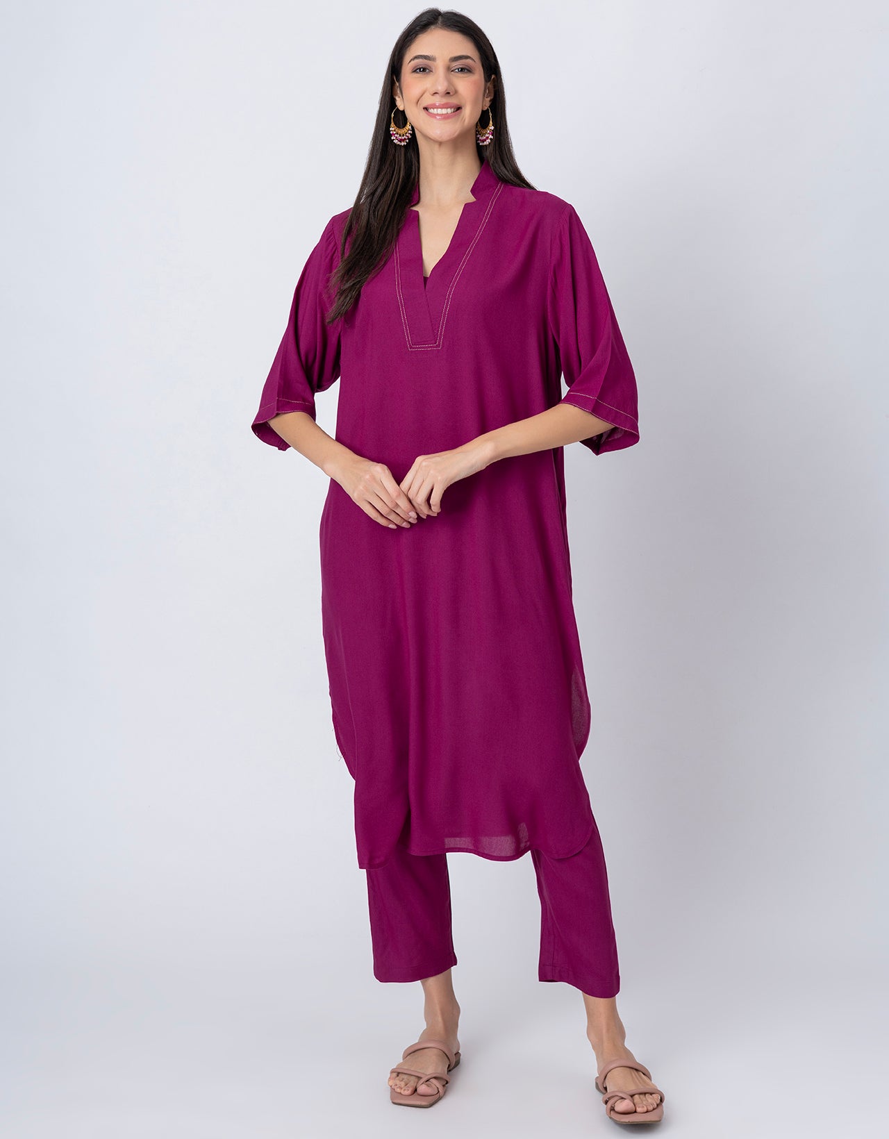 Soft and Comfy Loosefit Kurta and Pants Set For Women's