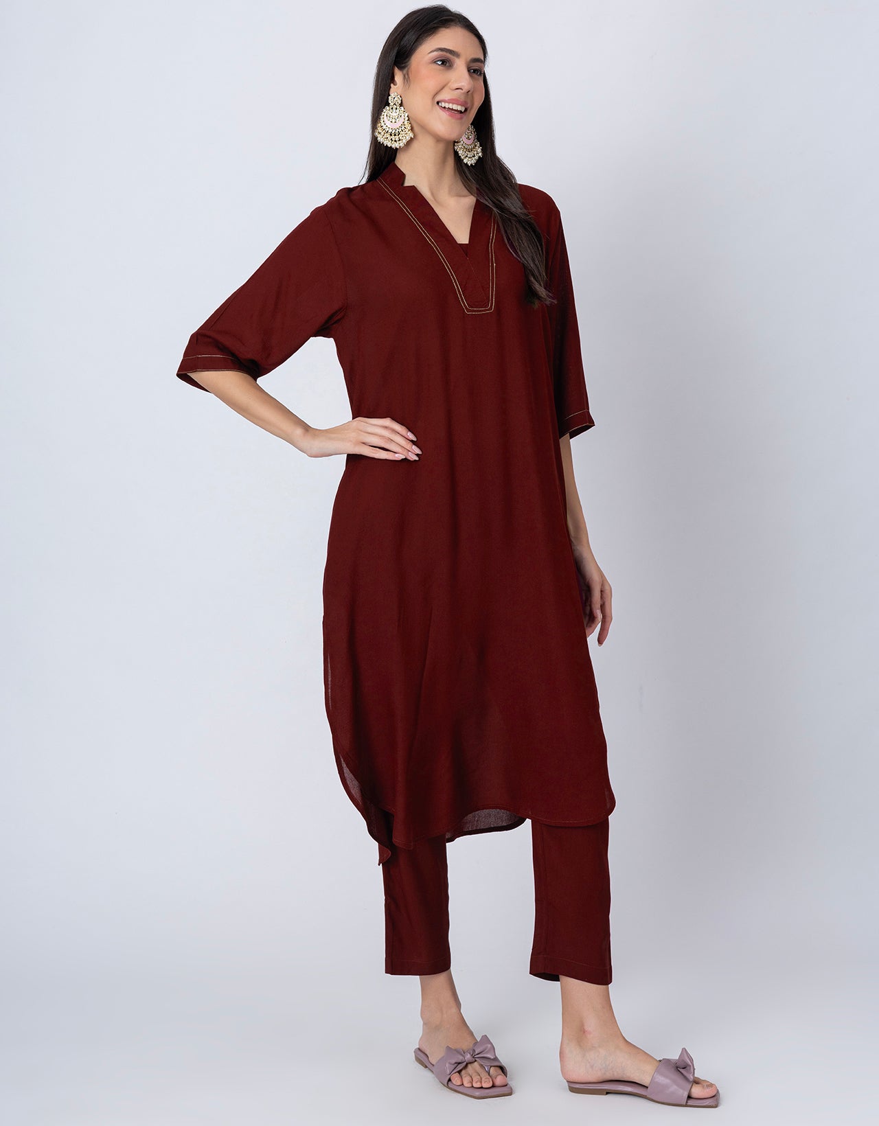 Soft and Comfy Loosefit Kurta and Pants Set For Women's