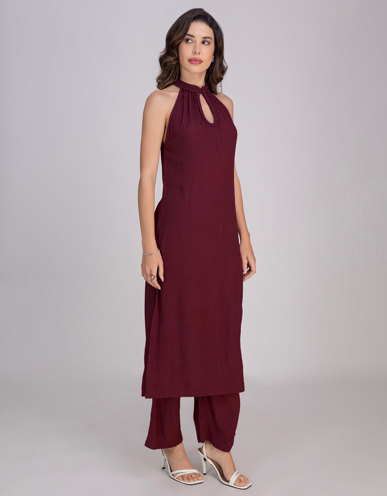 Moomaya Women's 2-Piece Kurta Palazzo Set Indian Ethnic Fusion Outfit