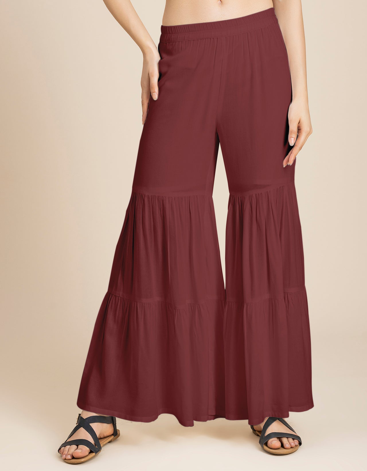 Tiered Palazzo Wide Leg Pant For Women